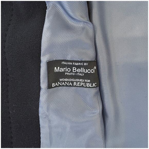 Banana Republic Italian Melton Wool Stadium Coat Black Structured | READ | XS - Picture 7 of 11